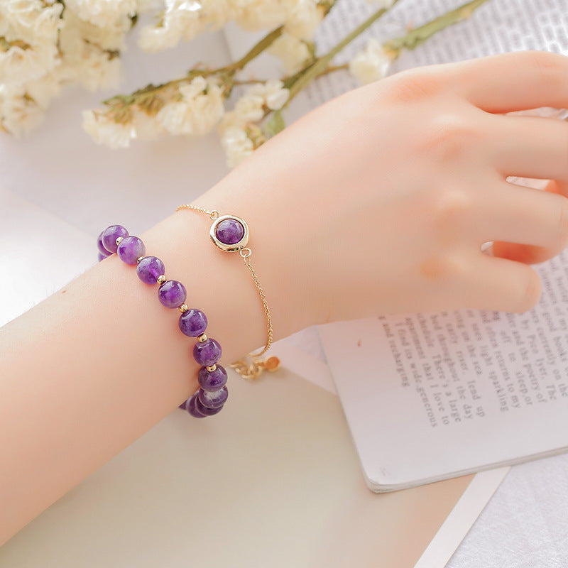 Fortune Jewel Sun Stone Strawberry Quartz Crystal Positive Bracelet