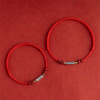 Fortune Jewel 925 Sterling Silver Koi Fish Cinnabar Bead Wealth Handcrafted Braided Bracelet Anklet