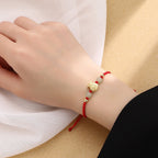 Fortune Jewel Lucky Money Bag Fu Character Jade Bead Luck Braided Bracelet