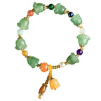 Fortune Jewel Green Aventurine Magnolia Flower Luck Bracelet