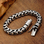 Fortune Jewel Retro Dragon Scale Pattern Success Strength Bracelet