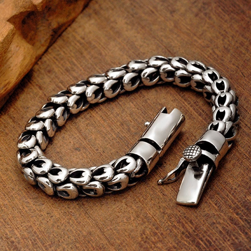 Fortune Jewel Retro Dragon Scale Pattern Success Strength Bracelet