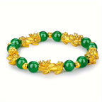Green Crystal Pixiu Wealth Bracelet – Attracts Fortune, Peace & Good Luck