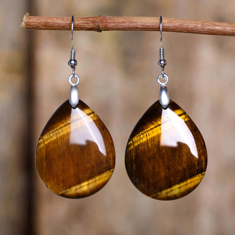 Fortune Jewel Natural Aventurine Dangle Healing Drop Earrings