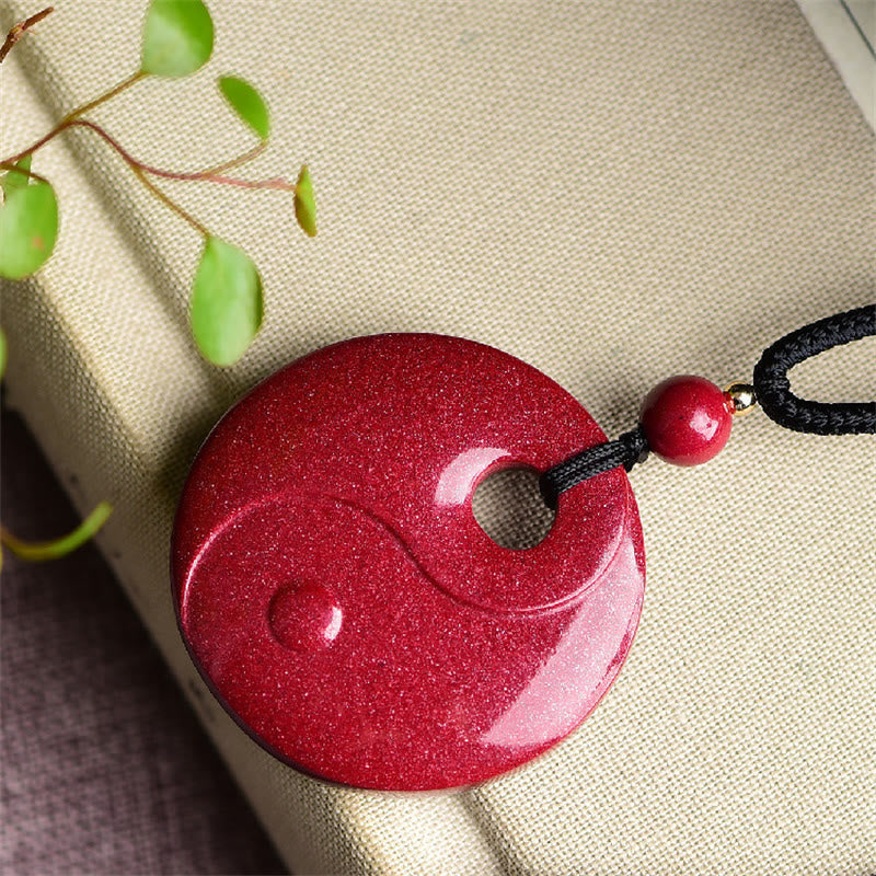 Fortune Jewel Laughing Buddha Yin Yang Chinese Zodiac Gourd Natural Cinnabar Blessing Necklace Pendant