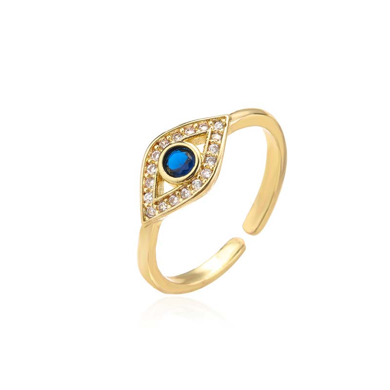 Fortune Jewel Evil Eye Protection Blessing Copper Ring