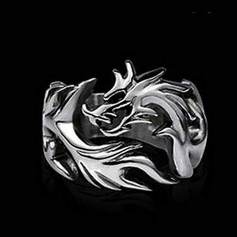 Fortune Jewel Dragon Pattern Protection Strength Adjustable Ring Fortune Jewel