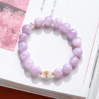 Fortune Jewel Kunzite Hetian White Jade Gourd Love Spiritual Growth Bracelet