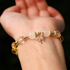 Fortune Jewel Citrine Moonstone Butterfly Charm Prosperity Protection Bracelet
