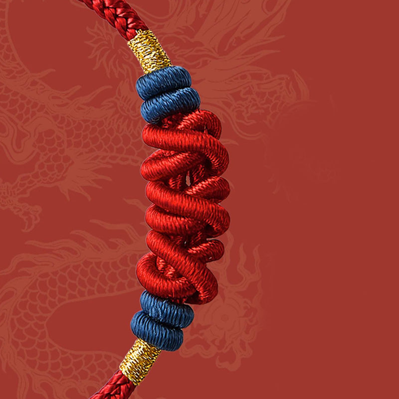 Fortune Jewel 925 Sterling Silver Koi Fish Charm Wealth Success Braided Bracelet