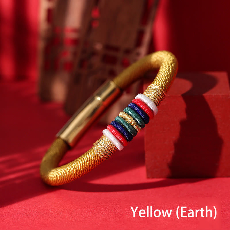 Fortune Jewel Tibetan Handmade Colorful King Kong Knot Five Elements Luck Braid String Bracelet