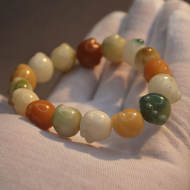 Fortune Jewel Multilayered Bodhi Seed Cute Cat Paw Calm Harmony Bracelet
