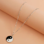 Fortune Jewel 2Pcs Yin Yang Harmony Balance Necklace Pendant Fortune Jewel