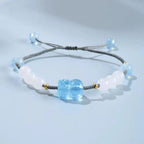 Fortune Jewel Natural Aquamarine PiXiu Hetian White Jade Healing Bracelet