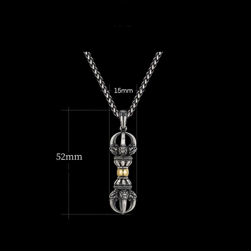 Fortune Jewel Tibetan Dorje Vajra Design Wealth Necklace Pendant
