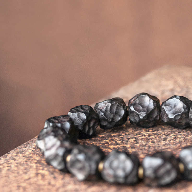 Fortune Jewel Ebony Wood Copper Peace Balance Couple Bracelet