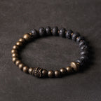 Fortune Jewel Lava Rock Stone Copper Balance Cuff Bracelet Bangle