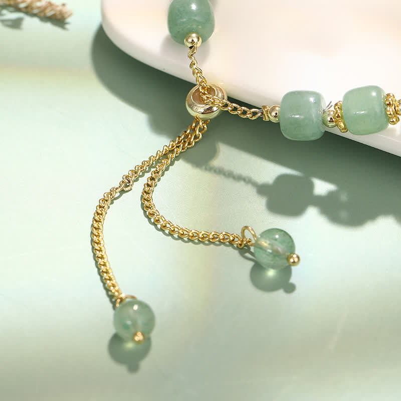 Fortune Jewel Year of the Rabbit Natural Green Aventurine Luck Bead Bracelet