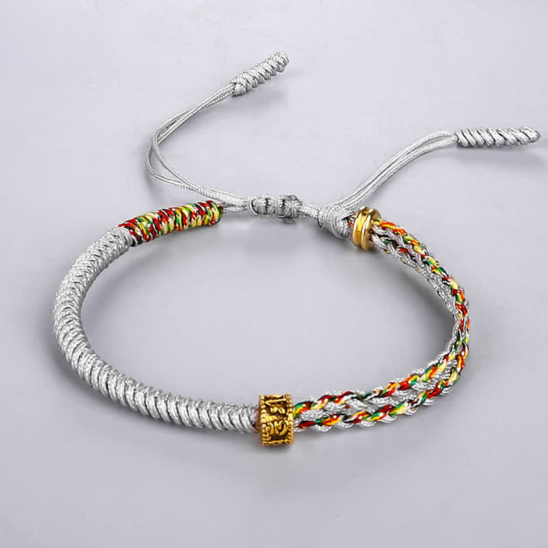 Fortune Jewel Om Mani Padme Hum Protection Luck String Bracelet