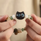 Fortune Jewel Bodhi Seed Green Sandalwood Ebony Wood Small Leaf Red Sandalwood Cat Head Paw Claw Peace Bracelet