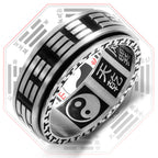 Fortune Jewel Bagua Yin Yang Titanium Steel Balance Rotatable Ring Fortune Jewel