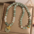 Fortune Jewel Green Aventurine Peace Buckle Charm Luck Double Wrap Bracelet