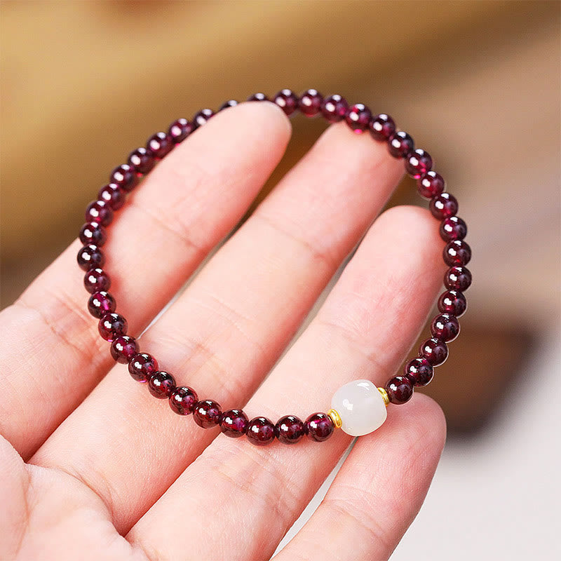 Fortune Jewel Natural Garnet Jade Bead Purification Bracelet