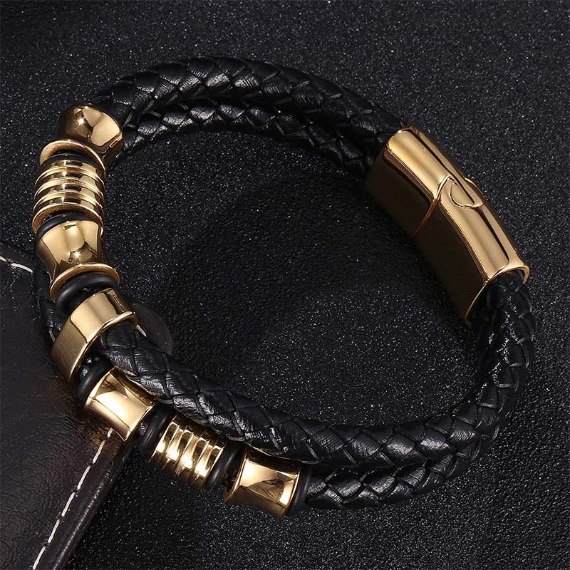 Fortune Jewel Layered Leather Weave Fortune Bracelet