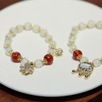 Fortune Jewel Windmill Chinese Lock Charm Fu Character Blessing Bracelet