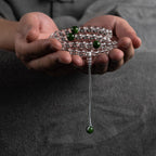Fortune Jewel 108 Beads White Crystal Jade Meditation Bracelet Mala