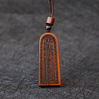 Fortune Jewel Lightning Struck Jujube Wood Taoist Five Thunder Order Luck Protection Necklace Pendant