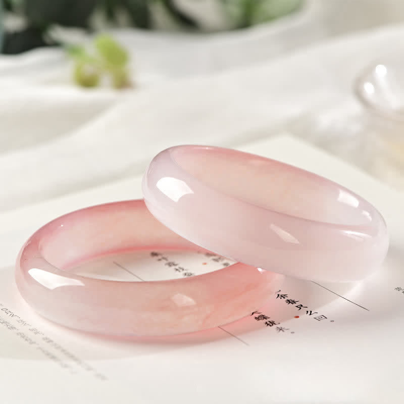 Fortune Jewel Pink Golden Silk Jade Wealth Bracelet Bangle