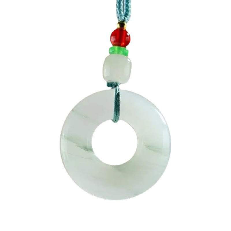 Fortune Jewel Natural Jade Peace Buckle Prosperity Necklace Pendant