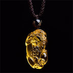 Fortune Jewel FengShui Citrine PiXiu Wealth Necklace Pendant
