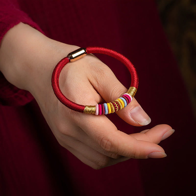 Fortune Jewel Tibetan Handmade King Kong Knot Protection Magnetic Buckle Braided Bracelet