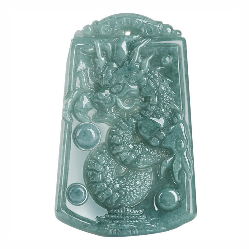 Fortune Jewel Year Of The Dragon Chinese Zodiac Dragon Travels The World Jade Strength Necklace Pendant