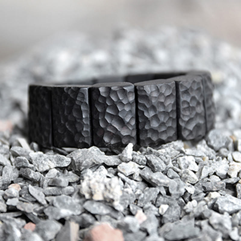 Fortune Jewel Vintage Ebony Wood Texture Peace Couple Bracelet