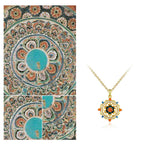 Fortune Jewel 925 Sterling Silver Lotus Flower Colorful Zircon New Beginning Necklace Pendant Fortune Jewel