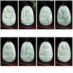 Fortune Jewel Chinese Zodiac Natal Buddha Jade Wealth Prosperity Necklace Pendant Fortune Jewel
