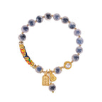 Fortune Jewel Natural Blue Candy Agate Amulet Strength Bracelet
