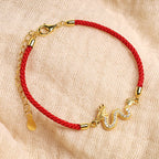 Fortune Jewel 925 Sterling Silver Year Of The Dragon Auspicious Golden Dragon Luck Red Rope Chain Bracelet