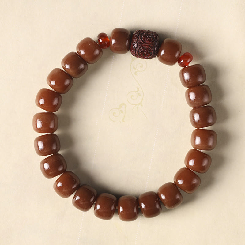 Fortune Jewel Bodhi Seed Auspicious Cloud Fu Character Bead Peace Bracelet