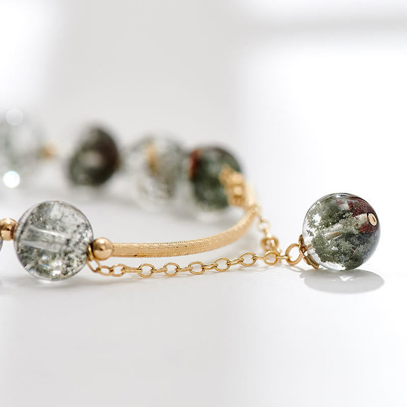 Fortune Jewel Green Phantom Crystal Confidence Charm Bracelet