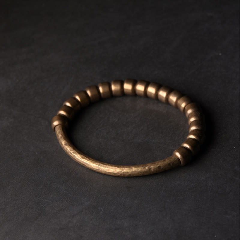 Fortune Jewel Simple Design Copper Brass Bead Luck Wealth Bracelet