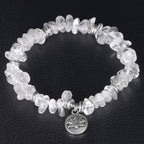 Fortune Jewel Natural White Crystal Lotus Healing Bracelet