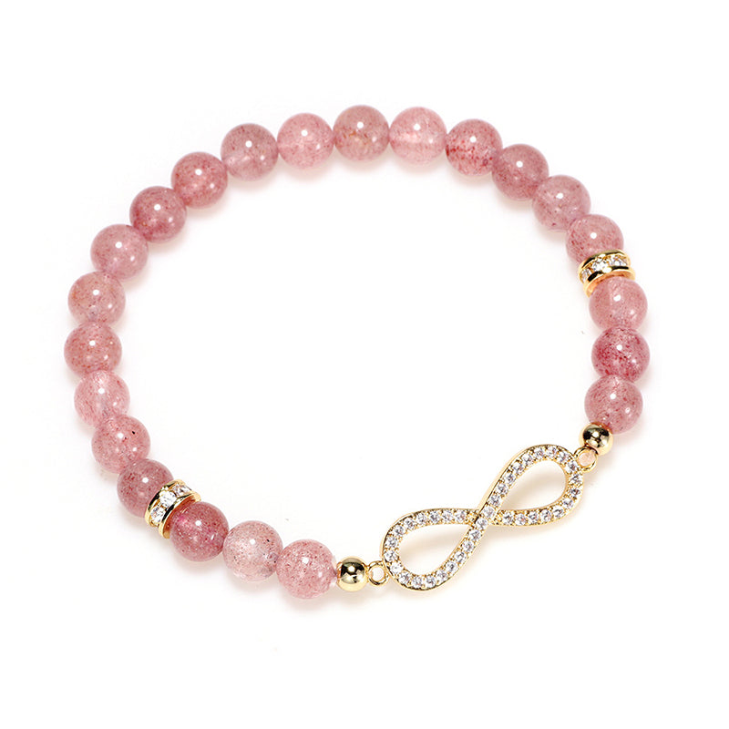 Fortune Jewel Natural Strawberry Quartz Positivity Healing Bracelet