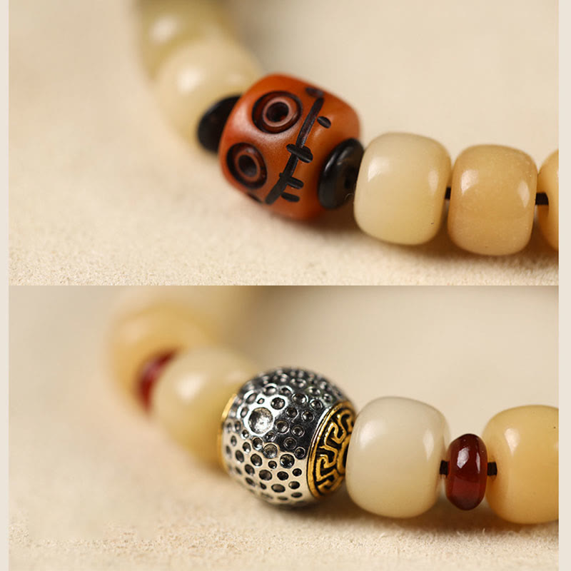 Fortune Jewel Natural Bodhi Seed The Lord of the Corpse Forest Om Mani Padme Hum Wisdom Bracelet