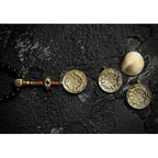 Fortune Jewel Tibetan 108 Mala Beads Black Onyx Tiger Eye Beads Nine Palaces Bagua Protection Bracelet