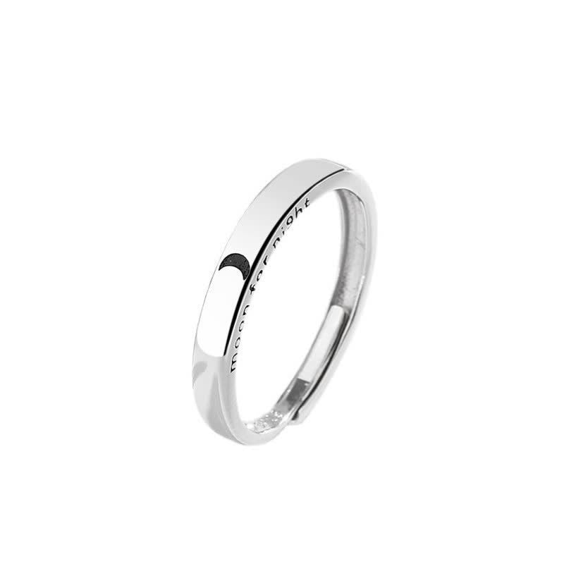 Fortune Jewel 925 Sterling Silver Sun Moon Protection Adjustable Couple Ring