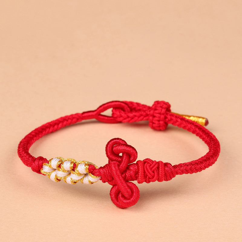 Fortune Jewel Handmade Wenchang Knot Luck Strength Braided Rope Bracelet